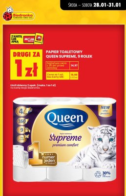 Papier toaletowy Supreme, 9 rolek promocja w Biedronka