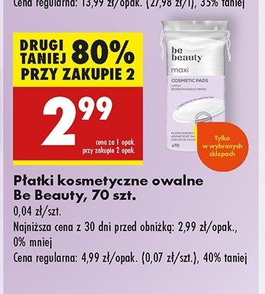 Płatki kosmetyczne owalne Be beauty care promocja