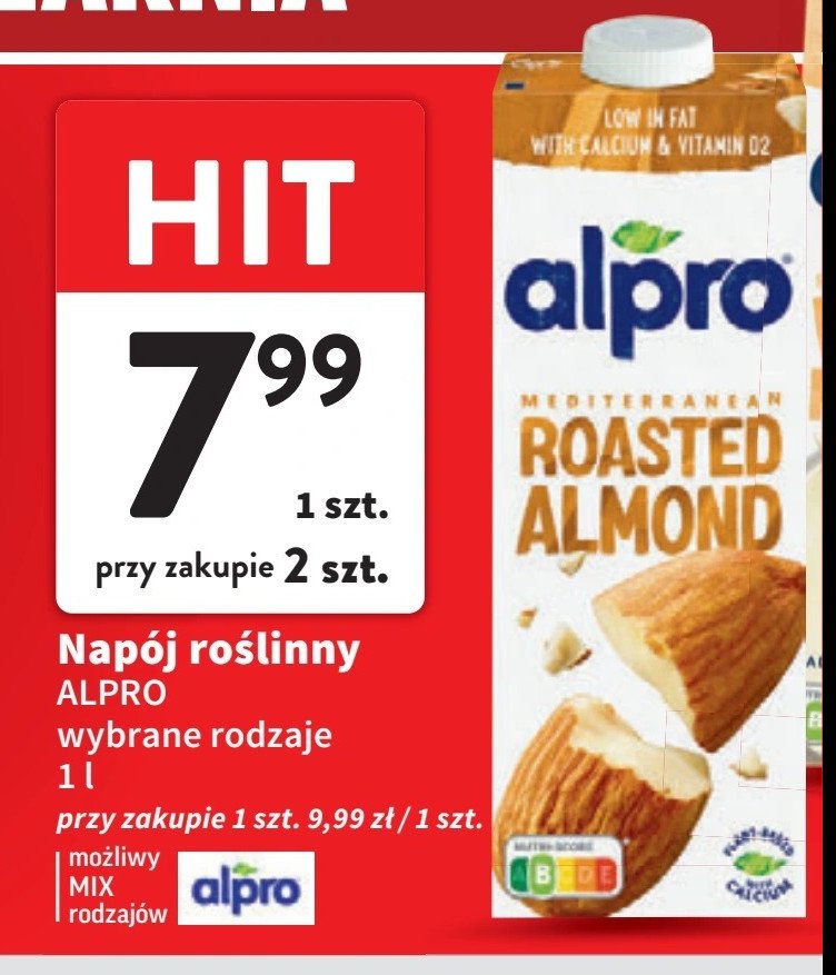 Napój migdałowy original Alpro promocja w Intermarche