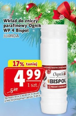 Wkład do zniczy parafinowy Ognik WP-4 Bispol promocja w Prim Market