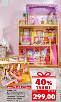 Domek dla lalek Kayla trzypoziomowy, drewniany promocja w Kaufland