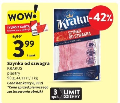 Szynka od szwagra KRAKUS plastry promocja w Intermarche
