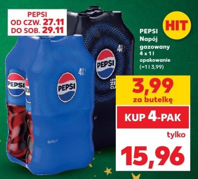 Napój gazowany różne rodzaje 4 x 1 l promocja w Kaufland