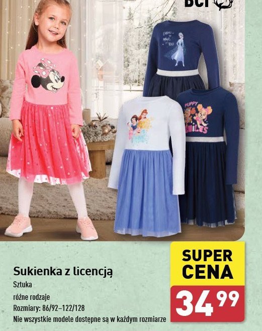 Sukienka dziewczęca frozen 86/92-122/128 promocja w Aldi