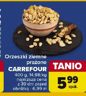 Orzeszki ziemne prażone bez dodatku soli Carrefour simply promocja