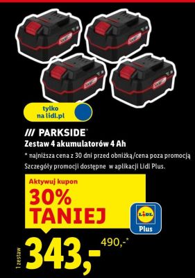 Zestaw 4 akumulatorów 4 Ah  promocja w Lidl