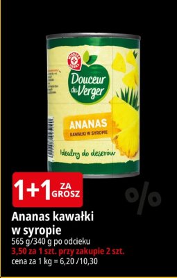 Ananas kawałki w syropie Douceur de Verger promocja w Leclerc
