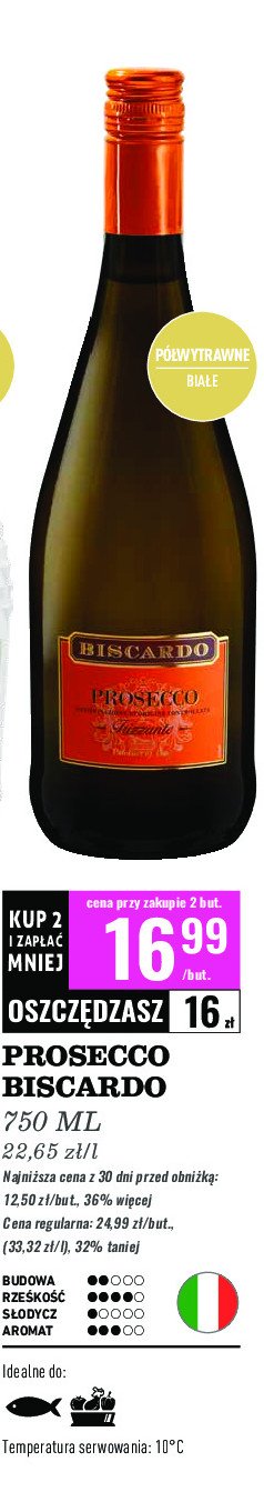 Wino BISCARDO PROSECCO promocja w Biedronka