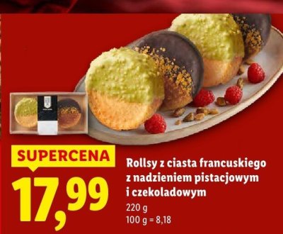 Rollsy z ciasta francuskiego z nadzieniem pistacjowym i czekoladowym promocja w Lidl