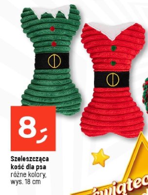 Szeleszcząca kość dla psa różne kolory, wys. 18 cm promocja w Dealz