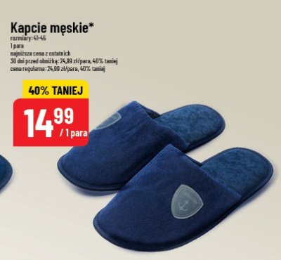 Kapcie męskie rozmiary 43-45 POLOmarket promocja w POLOmarket