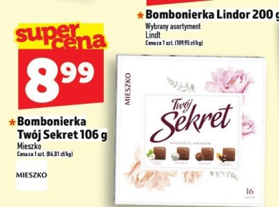 Bombonierka Twój Sekret Mieszko 106 g promocja w TOPAZ