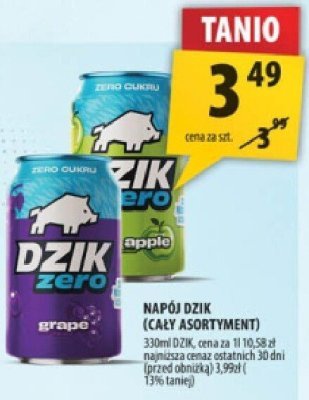 Napój DZIK (cały asortyment) 330ml promocja w Arhelan