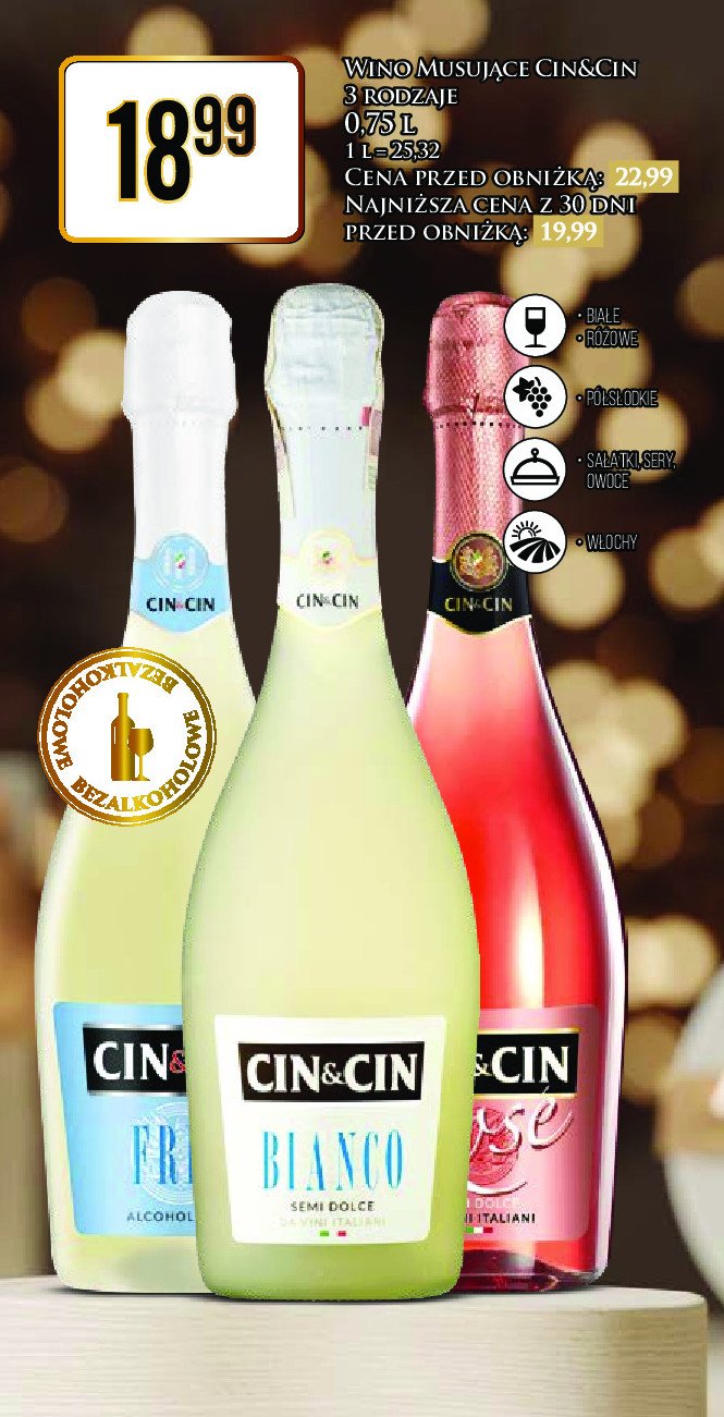 Wino Cin&cin bianco promocja