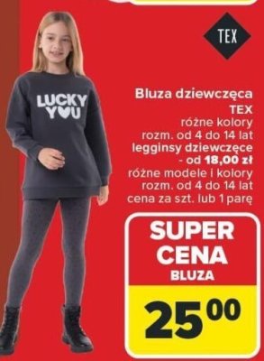 Bluza dziewczęca 3-14 lat Auchan inextenso promocja w Carrefour
