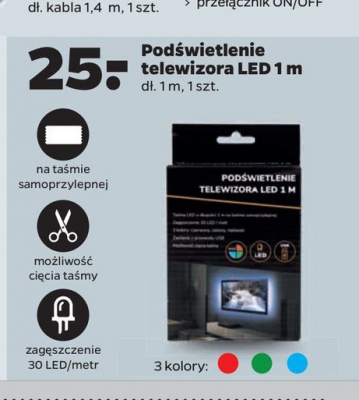 Pod艣wietlenie telewizora led 1 m zielone promocja