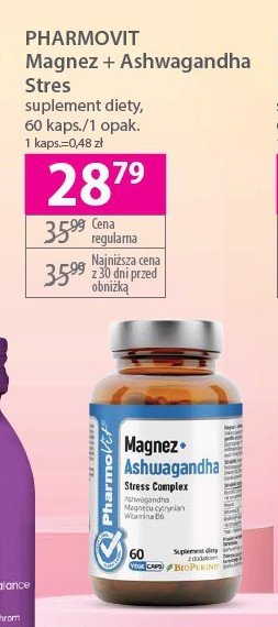 Kapsułki magnez + ashwagandha Pharmovit promocja