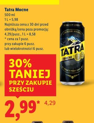 Piwo Tatra Mocne promocja w Lidl