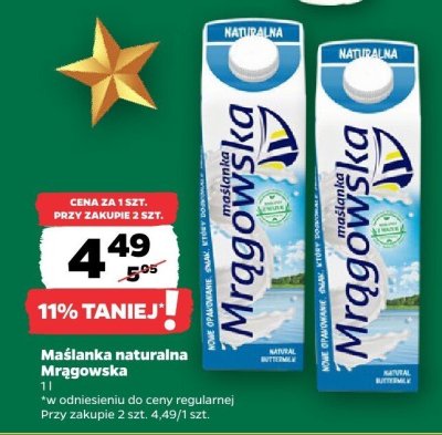 Maślanka naturalna  promocja w Netto