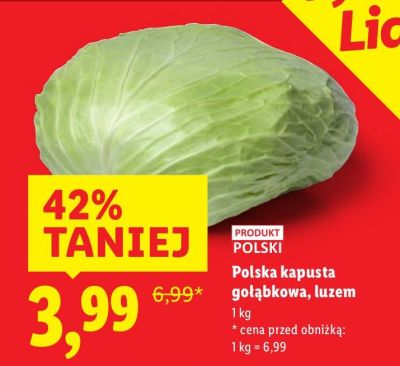 Kapusta gołąbkowa, luzem promocja w Lidl