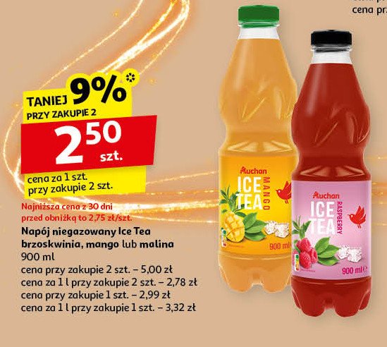 Napój mango Auchan ice tea promocja w Auchan