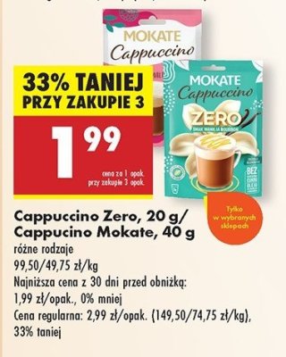 Cappuccino zero wanilia bourbon Mokate cappuccino promocja