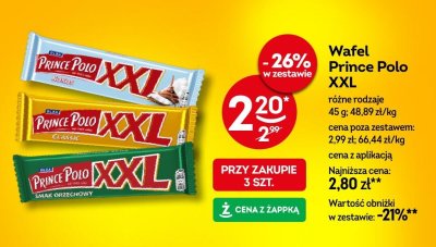 Wafel Prince Polo XXL różne rodzaje promocja w Żabka