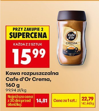 Kawa rozpuszczalna Cafe d'Or Crema, 160 g promocja w Biedronka