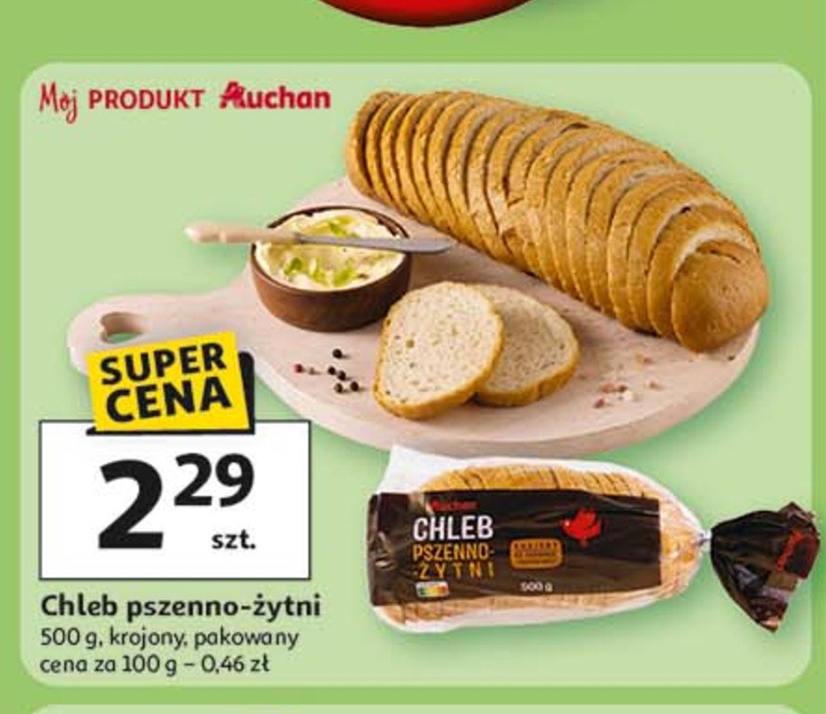Chleb pszenno-żytni Auchan promocja w Auchan