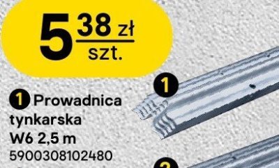 Prowadnica tynkarska W6 2,5 m promocja w Castorama