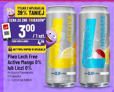 Piwo Lech Free Liczi 0% promocja w POLOmarket