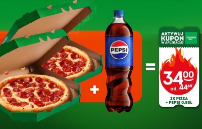 2x Pizza + Pepsi 0,85 l promocja w Żabka
