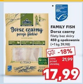 Dorsz czarny filety bez skóry Family fish promocja