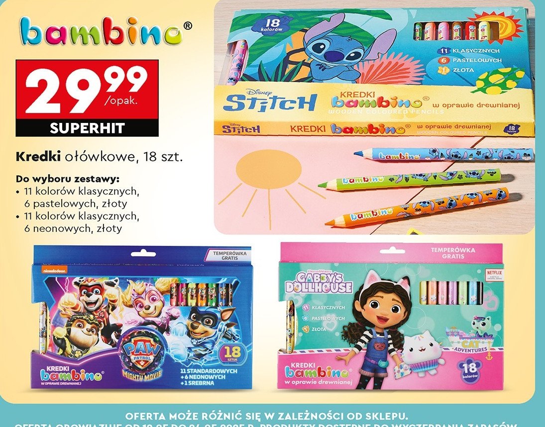 Kredki ołowkowe Moje bambino promocja w Biedronka