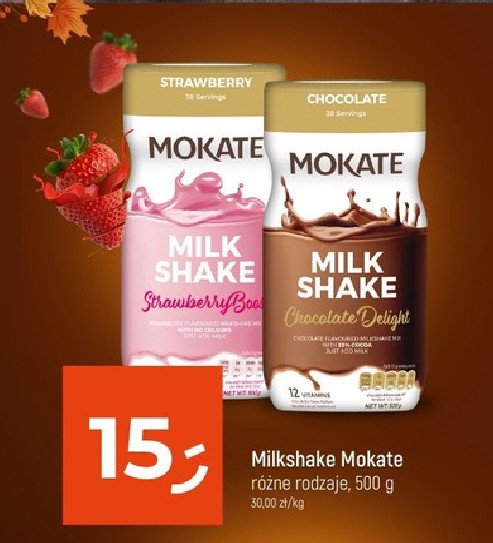 Shake truskawkowy Mokate milkshake promocja