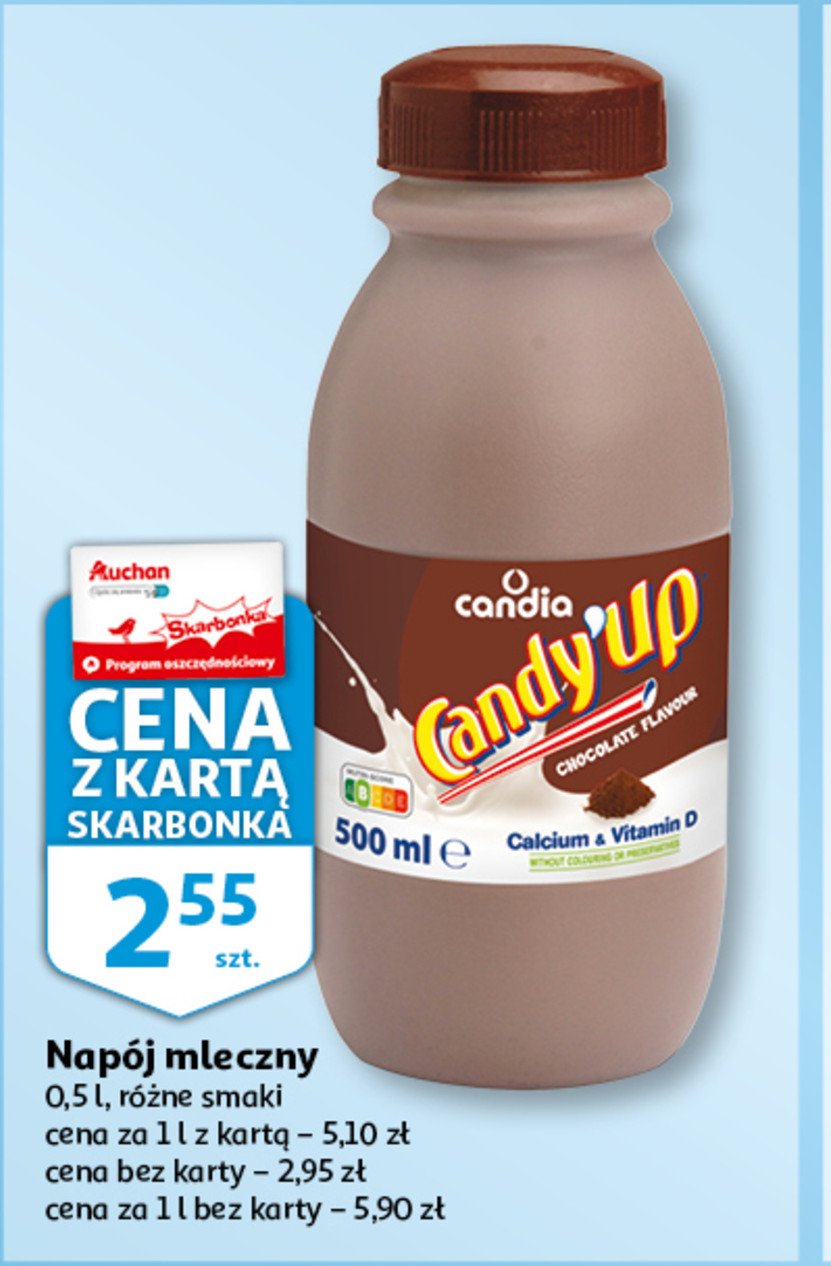 Napój mleczny czekoladowy Candia candy'up promocja