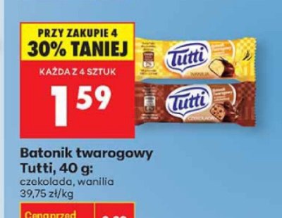 Batonik twarogowy Tutti, 40 g promocja w Biedronka