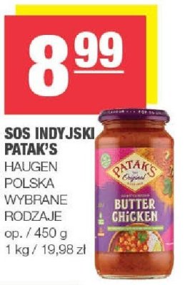 Sos indyjski PATAK'S Haugen, Polska, wybrane rodzaje promocja w SPAR