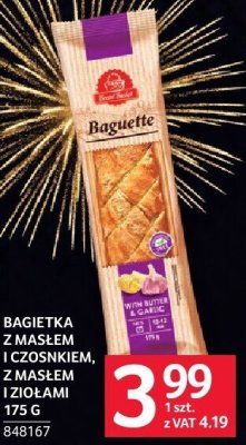 Bagietka z masłem czosnkowym, z masłem i ziołami 175 g promocja w Selgros