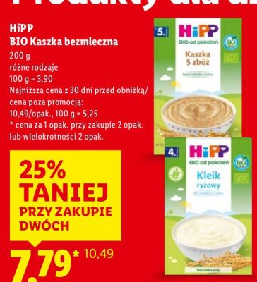 Kaszka bezmleczna BIO różne rodzaje promocja w Lidl