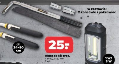 Klucz do kół typ L 17-19/21-22 mm w zestawie z 2 końcówkami i pokrowcem promocja w Netto