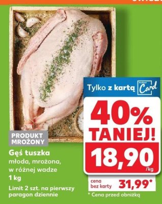 Gęś tuszka młoda mrożona promocja w Kaufland