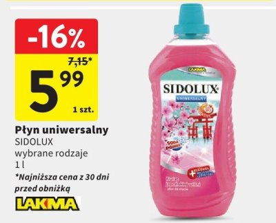 Płyn uniwersalny SIDOLUX wybrane rodzaje promocja w Intermarche