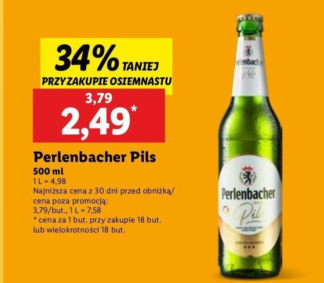 Piwo Perlenbacher pils promocja w Lidl