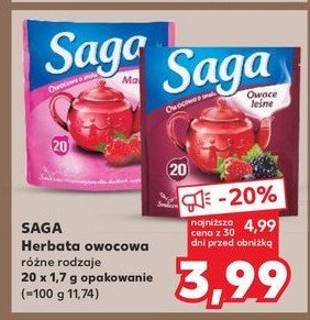 Herbata owocowa owoce leśne Saga promocja