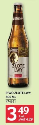 Piwo Złote Lwy 500ml promocja w Selgros