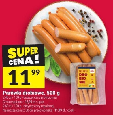 Parówki drobiowe, 500 g promocja w Twój Market