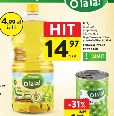 Groszek konserwowy O LA LA! zielony promocja w Intermarche