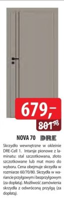 Skrzydło wewnętrzne w okleinie DRE-Cell 1 NOVA 70 DRE promocja w Dobre Dla Domu