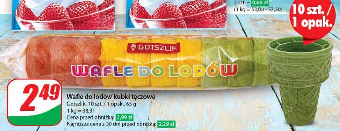 Wafle do lodów kubek miseczka Gotszlik promocja